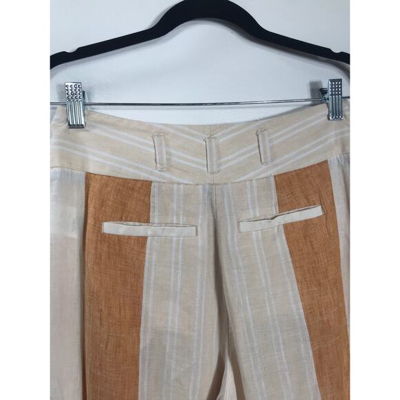 Ettitwa Anthropologie Linen Wide Leg Stripe Pants Women's 0 Airy Everyday Beachy - Picture 6 of 9